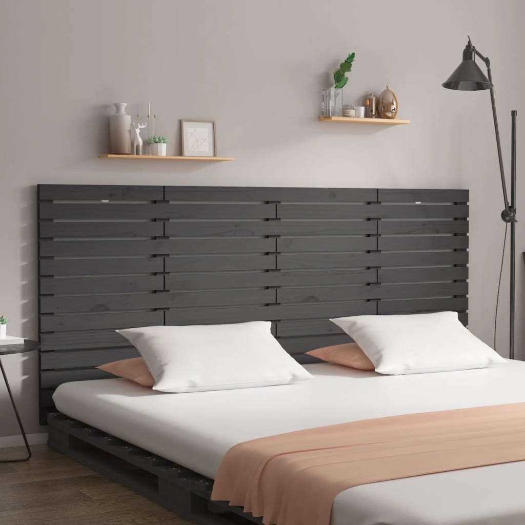 Cabecero cama de pared madera maciza pino blanco 106x3x91,5 cm