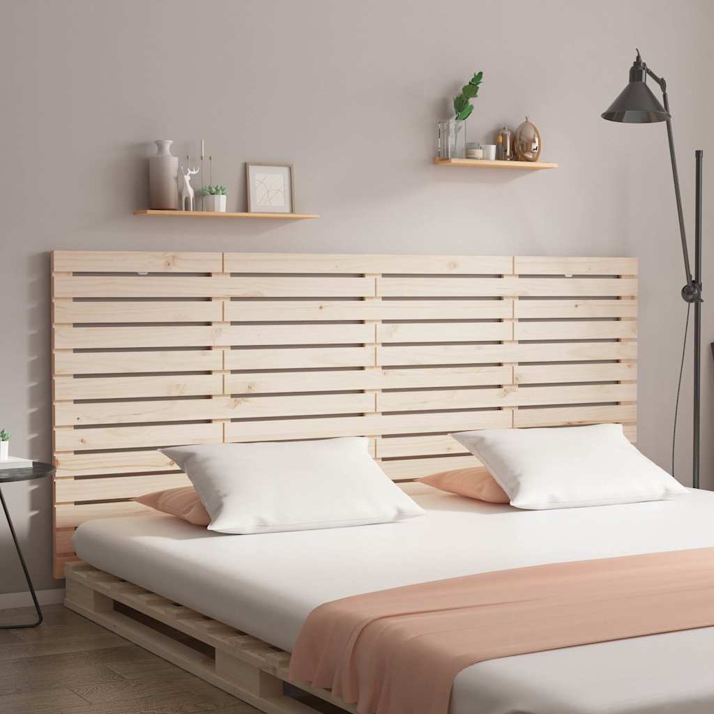 Cabecero cama de pared madera maciza pino blanco 106x3x91,5 cm