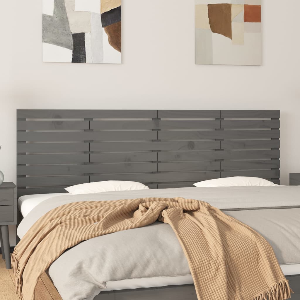Cabecero cama de pared madera maciza pino blanco 106x3x91,5 cm