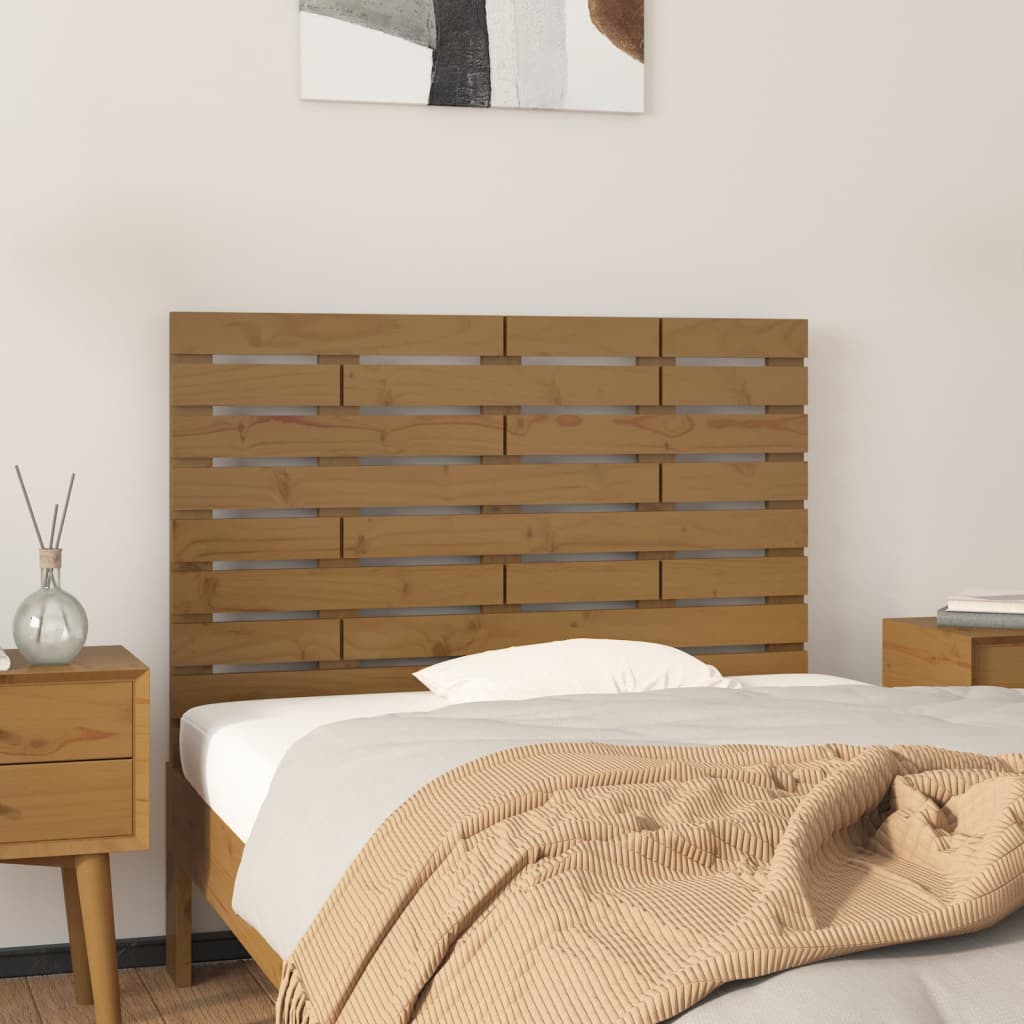 Cabecero cama de pared madera maciza pino blanco 106x3x91,5 cm