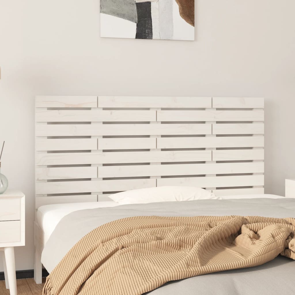 Cabecero cama de pared madera maciza pino blanco 106x3x91,5 cm