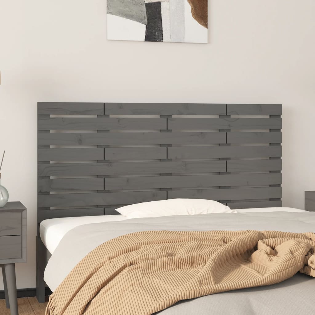 Cabecero cama de pared madera maciza pino blanco 106x3x91,5 cm