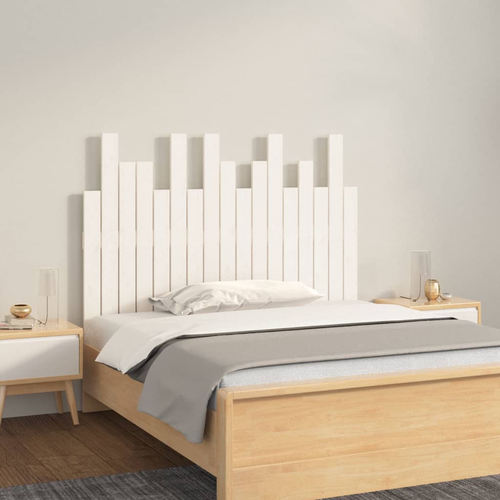 Cabecero cama de pared madera maciza pino blanco 106x3x91,5 cm
