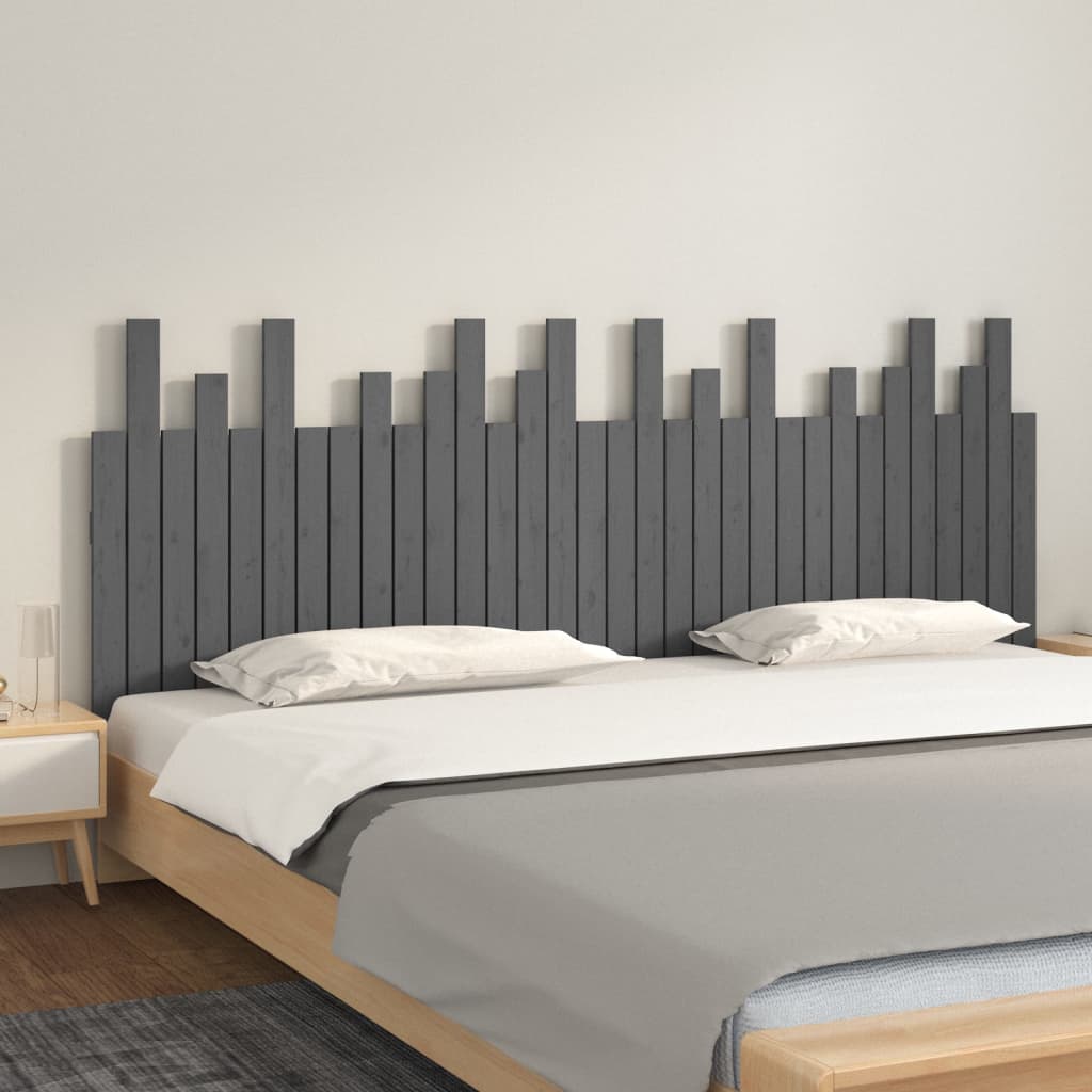 Cabecero cama de pared madera maciza pino blanco 106x3x91,5 cm