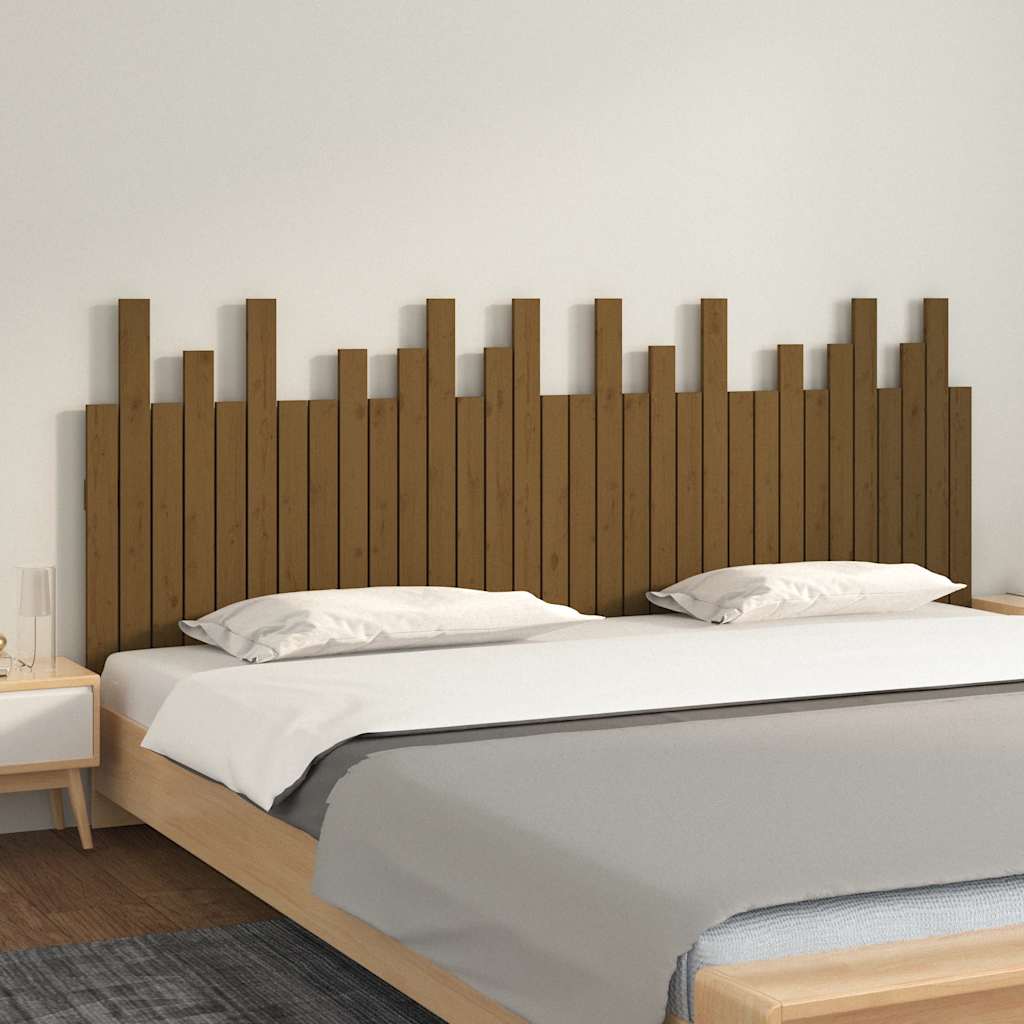 Cabecero cama de pared madera maciza pino blanco 106x3x91,5 cm