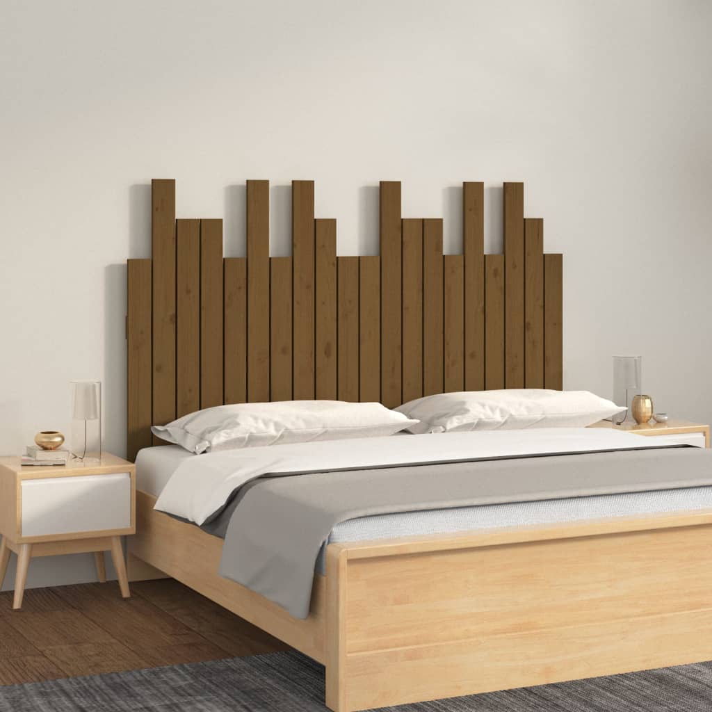 Cabecero cama de pared madera maciza pino blanco 106x3x91,5 cm