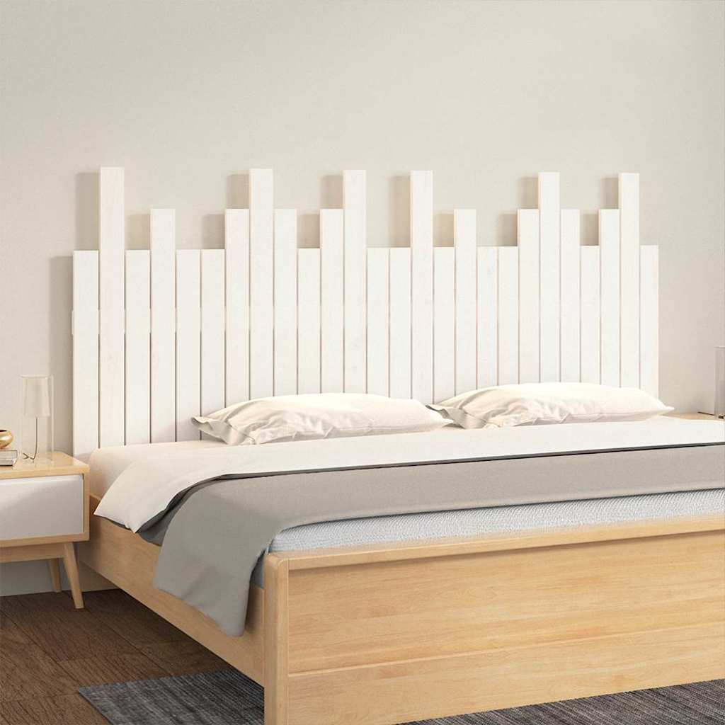 Cabecero cama de pared madera maciza pino blanco 106x3x91,5 cm