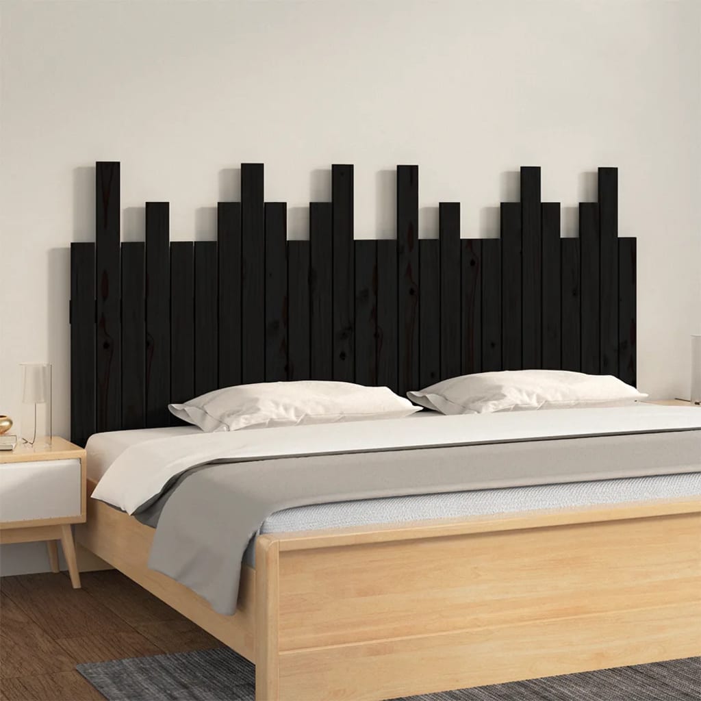 Cabecero cama de pared madera maciza pino blanco 106x3x91,5 cm