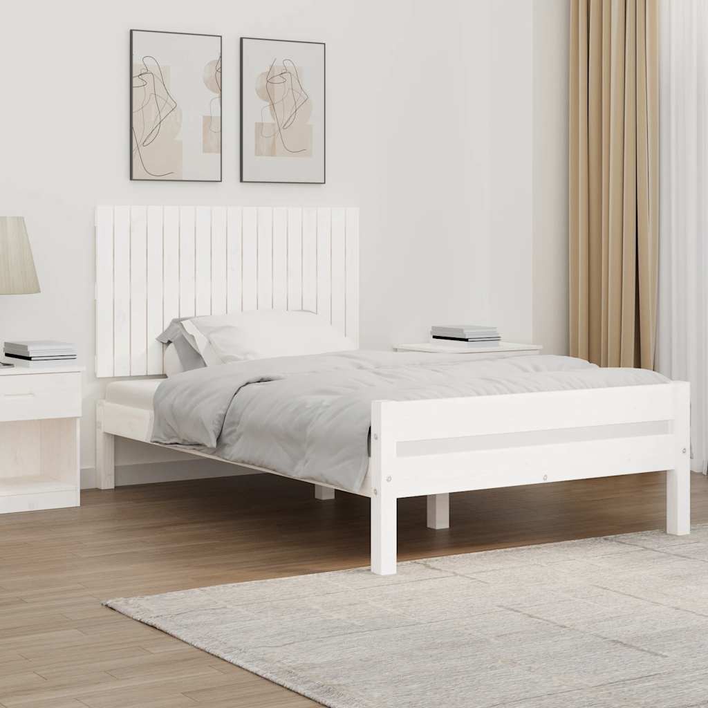 Cabecero cama de pared madera maciza pino blanco 106x3x91,5 cm