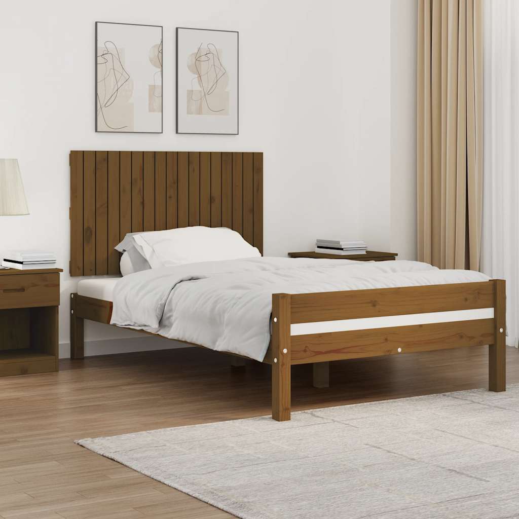 Cabecero cama de pared madera maciza pino blanco 106x3x91,5 cm