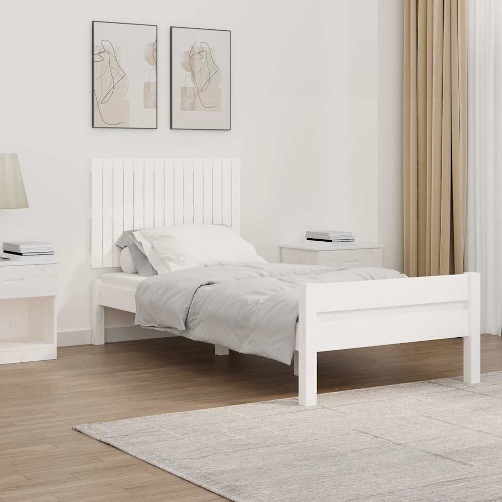 Cabecero cama de pared madera maciza pino blanco 106x3x91,5 cm