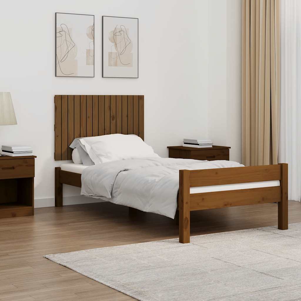 Cabecero cama de pared madera maciza pino blanco 106x3x91,5 cm