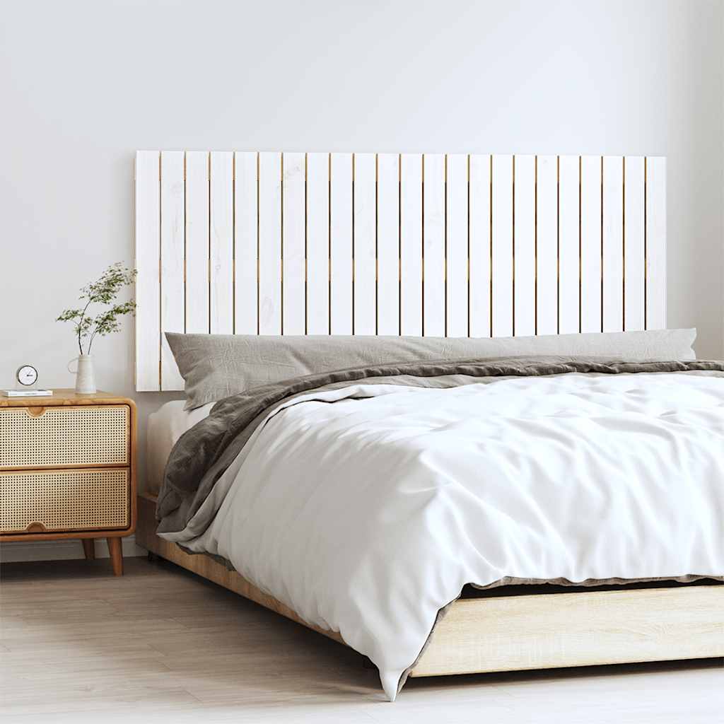 Cabecero cama de pared madera maciza pino blanco 106x3x91,5 cm