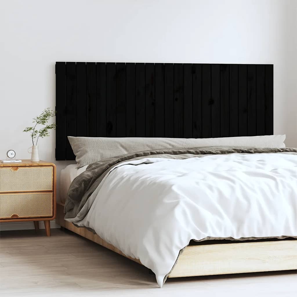 Cabecero cama de pared madera maciza pino blanco 106x3x91,5 cm