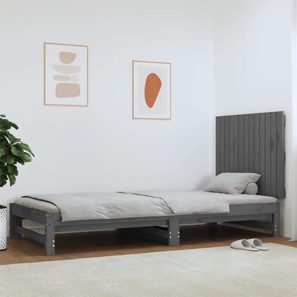Cabecero cama de pared madera maciza pino blanco 106x3x91,5 cm