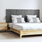 Cabeceira de cama de parede madeira maciça pinho branco 106x3x91,5 cm