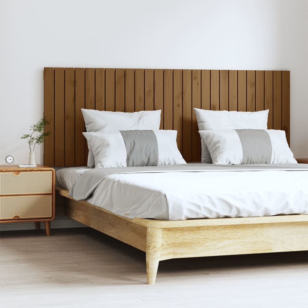 Cabecero cama de pared madera maciza pino blanco 106x3x91,5 cm