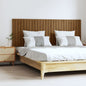 Cabeceira de cama de parede madeira maciça pinho branco 106x3x91,5 cm