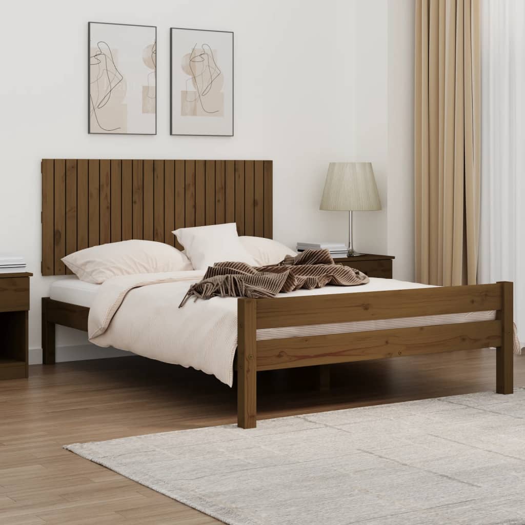 Cabecero cama de pared madera maciza pino blanco 106x3x91,5 cm