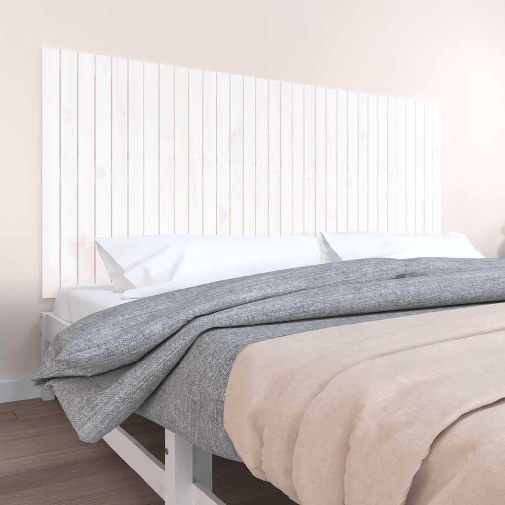 Cabecero cama de pared madera maciza pino blanco 106x3x91,5 cm