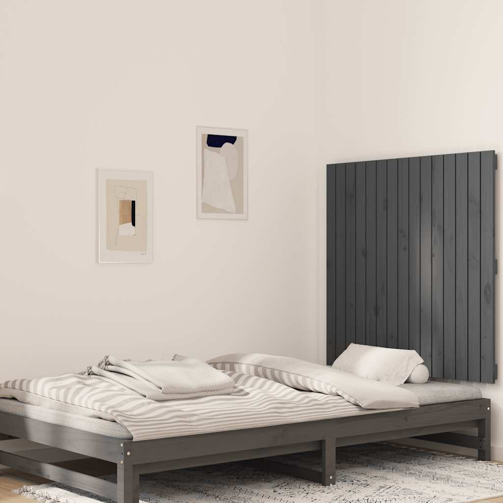 Cabecero cama de pared madera maciza pino blanco 106x3x91,5 cm