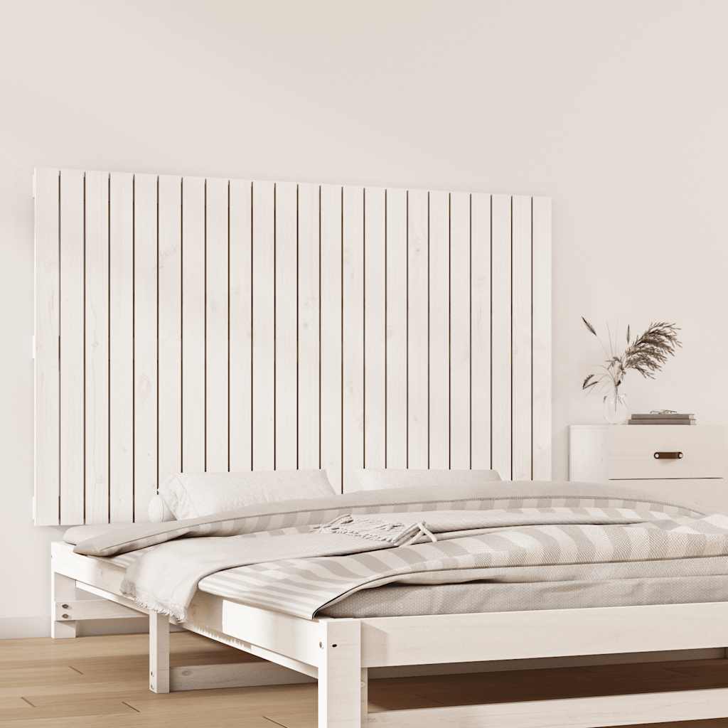Cabecero cama de pared madera maciza pino blanco 106x3x91,5 cm