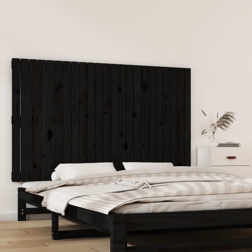 Cabecero cama de pared madera maciza pino blanco 106x3x91,5 cm