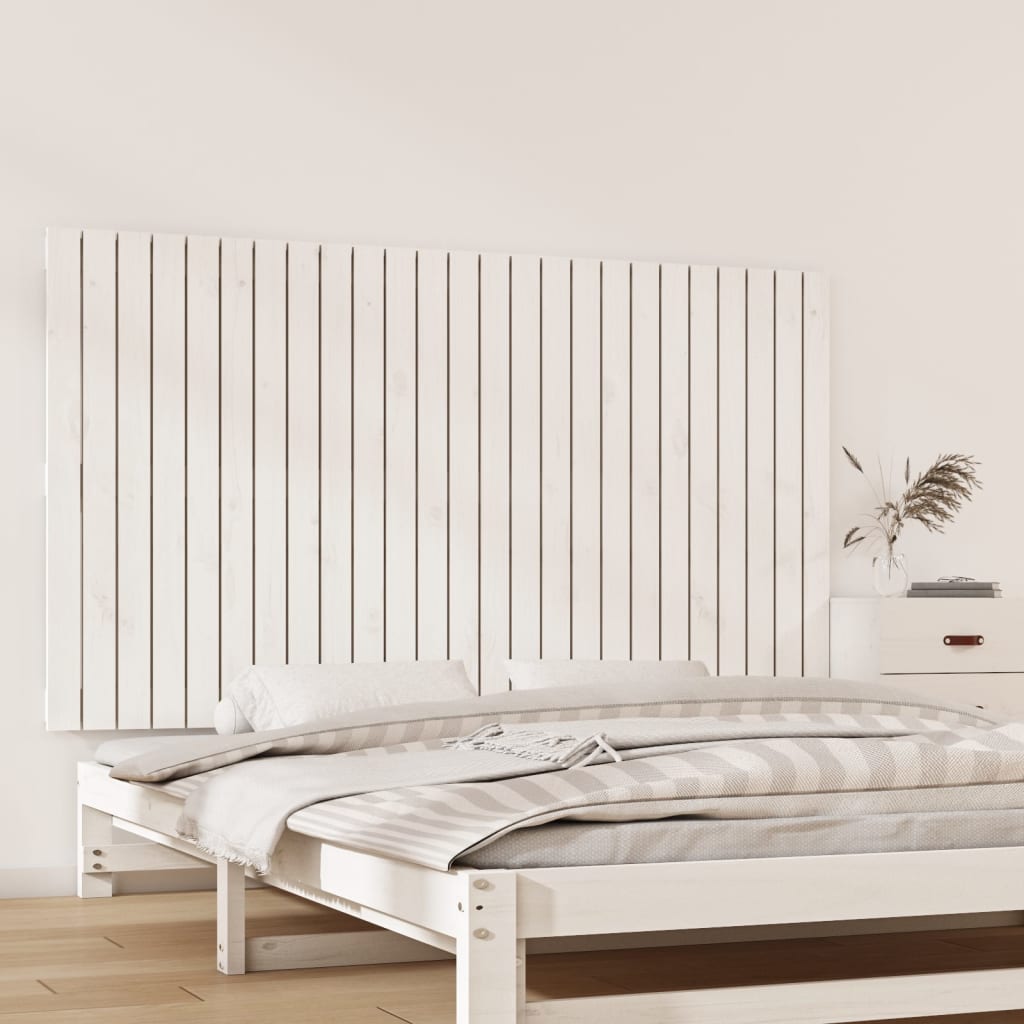 Cabecero cama de pared madera maciza pino blanco 106x3x91,5 cm