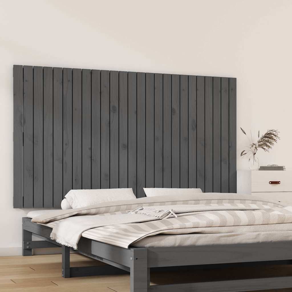 Cabecero cama de pared madera maciza pino blanco 106x3x91,5 cm