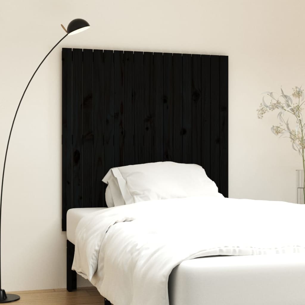 Cabecero cama de pared madera maciza pino blanco 106x3x91,5 cm