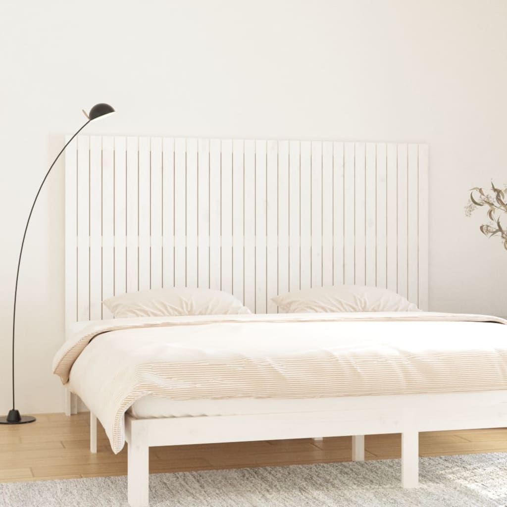 Cabecero cama de pared madera maciza pino blanco 106x3x91,5 cm