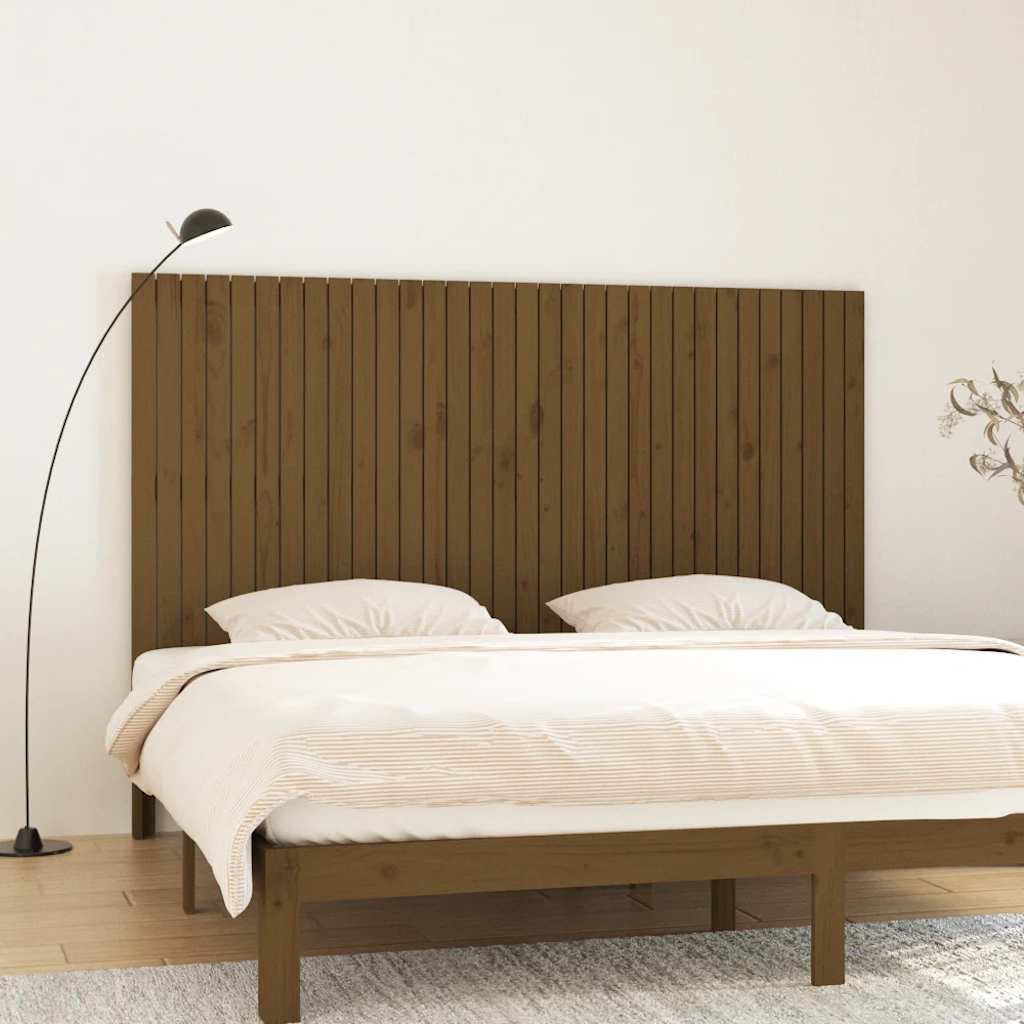 Cabecero cama de pared madera maciza pino blanco 106x3x91,5 cm