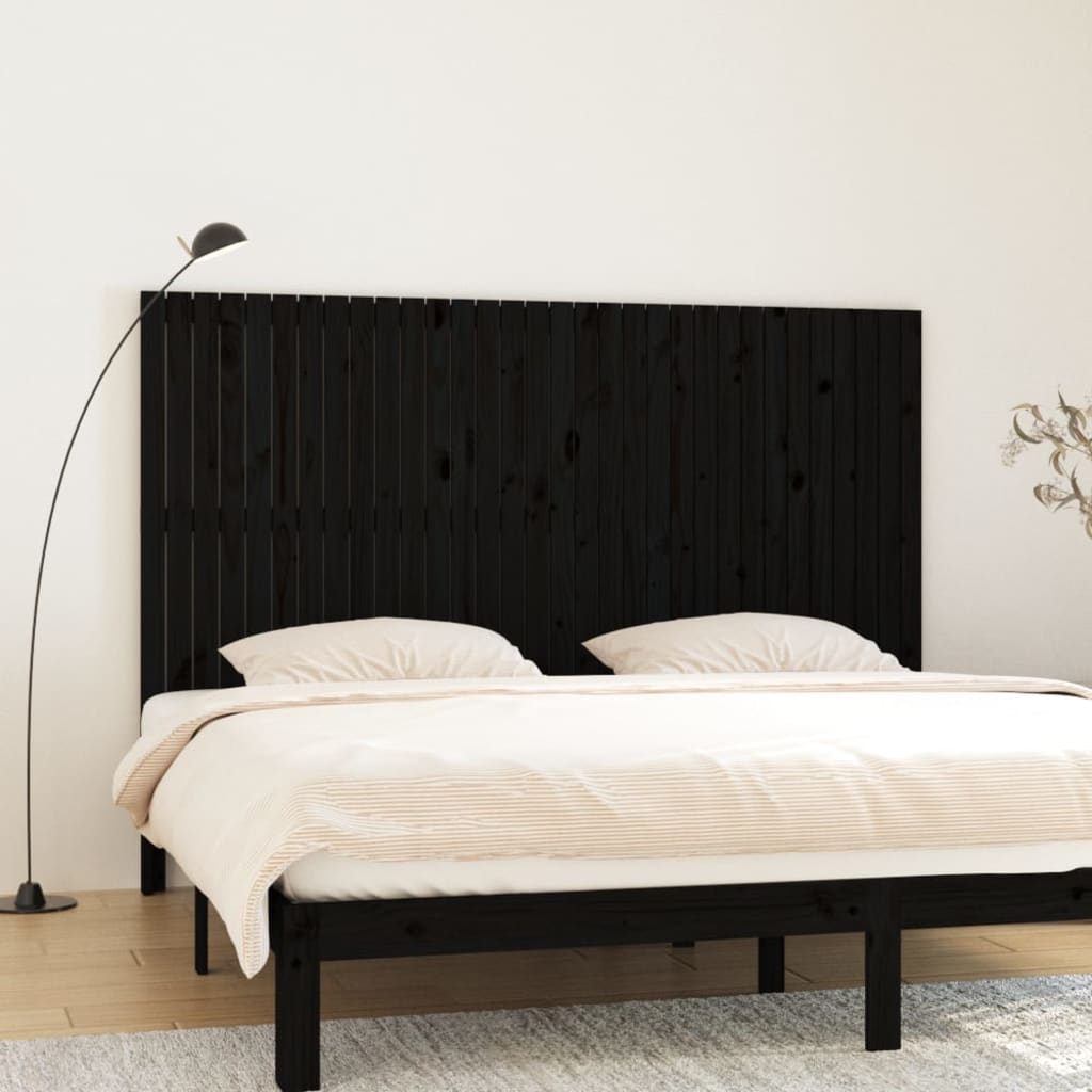 Cabecero cama de pared madera maciza pino blanco 106x3x91,5 cm