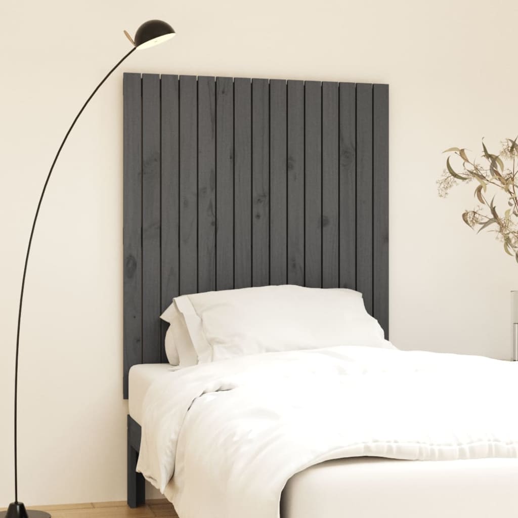 Cabecero cama de pared madera maciza pino blanco 106x3x91,5 cm