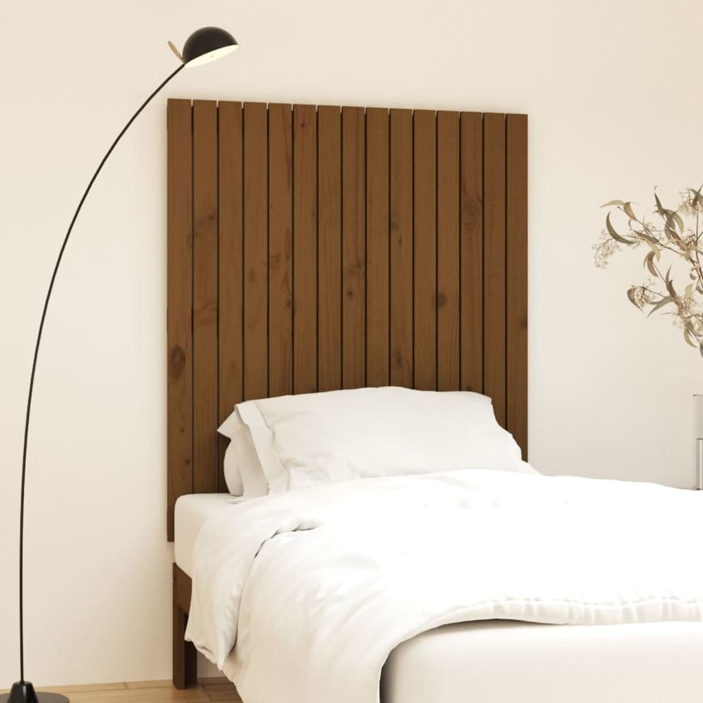 Cabecero cama de pared madera maciza pino blanco 106x3x91,5 cm