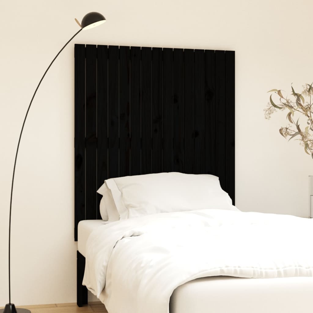 Cabecero cama de pared madera maciza pino blanco 106x3x91,5 cm