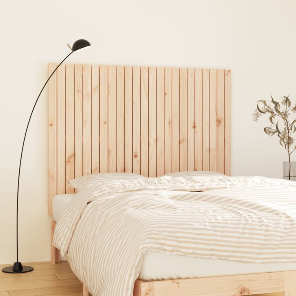 Cabecero cama de pared madera maciza pino blanco 106x3x91,5 cm