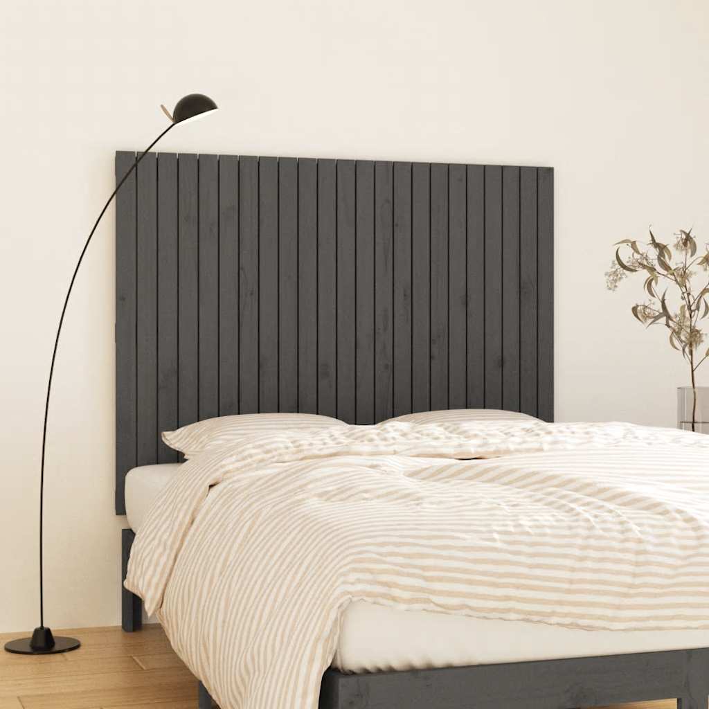 Cabecero cama de pared madera maciza pino blanco 106x3x91,5 cm