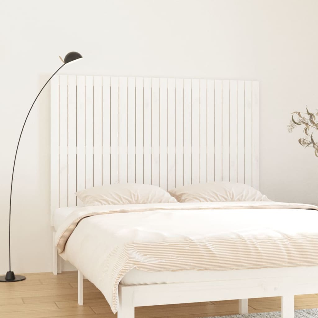 Cabecero cama de pared madera maciza pino blanco 106x3x91,5 cm
