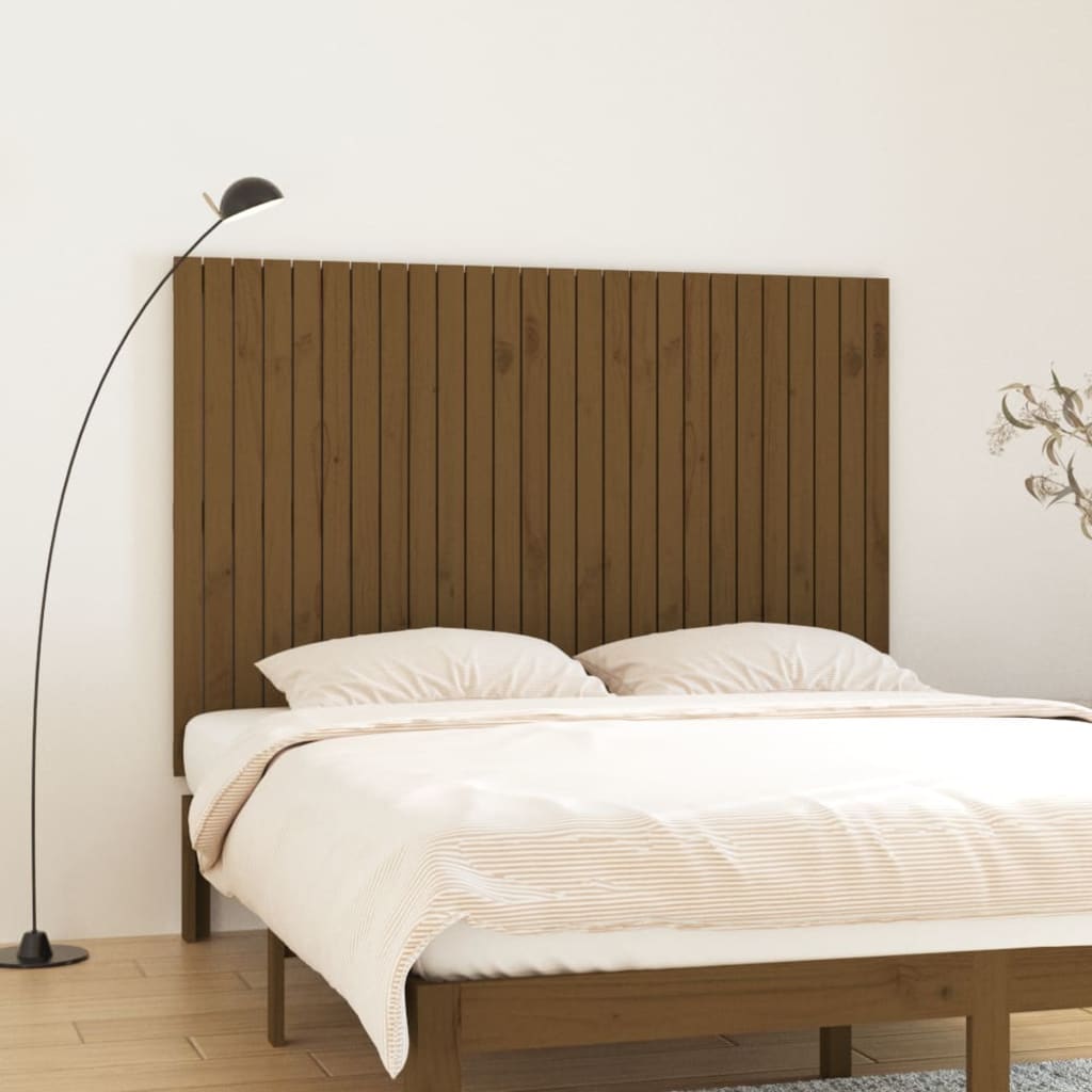 Cabecero cama de pared madera maciza pino blanco 106x3x91,5 cm