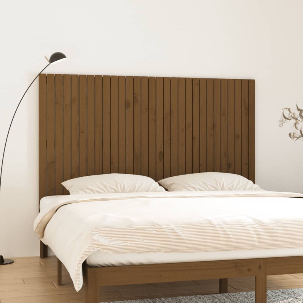 Cabecero cama de pared madera maciza pino blanco 106x3x91,5 cm