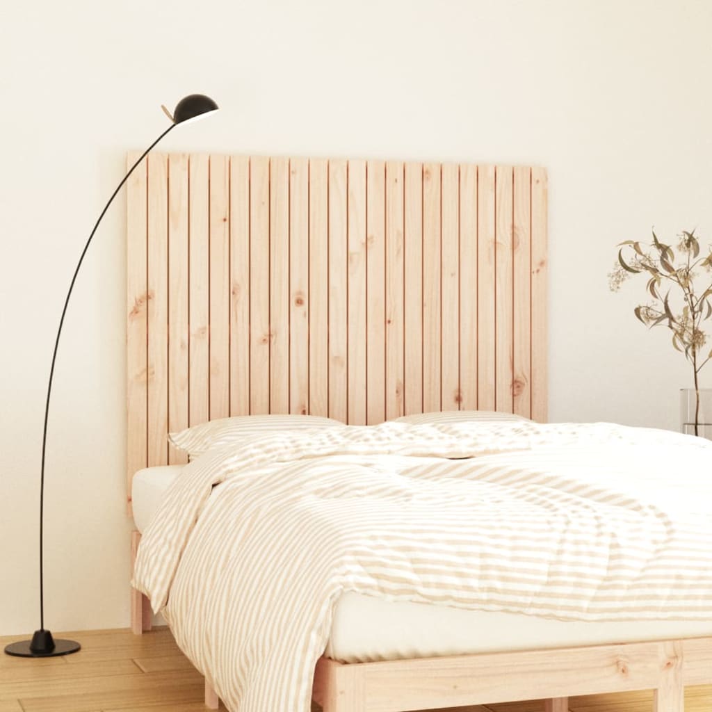 Cabecero cama de pared madera maciza pino blanco 106x3x91,5 cm