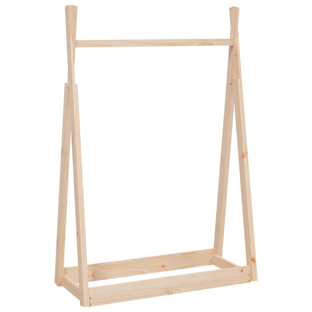 Perchero de madera maciza de pino 100x45x150 cm