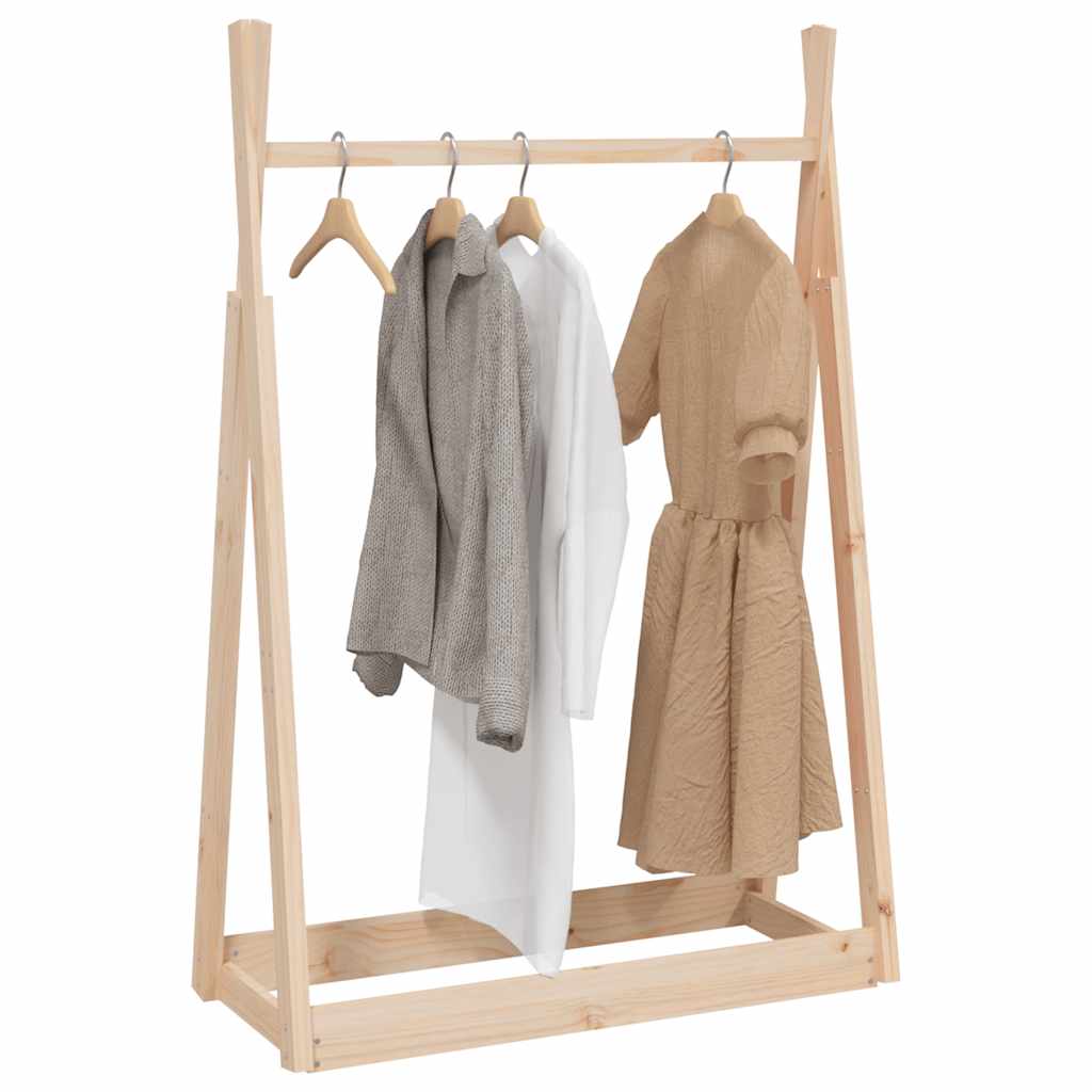Perchero de madera maciza de pino 100x45x150 cm