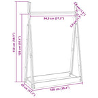 Perchero de madera maciza de pino 100x45x150 cm