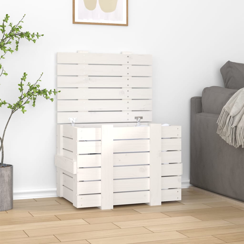 Caja de almacenaje madera maciza de pino 91x40,5x42 cm