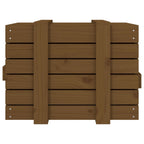 Caixa de arrumação em madeira maciça de pinho castanho mel 58x40,5x42 cm