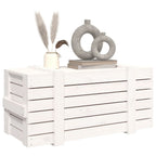 Caixa de arrumação em madeira maciça de pinho branco 91x40,5x42 cm