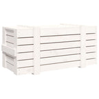 Caixa de arrumação em madeira maciça de pinho branco 91x40,5x42 cm
