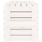 Caixa de arrumação em madeira maciça de pinho branco 91x40,5x42 cm
